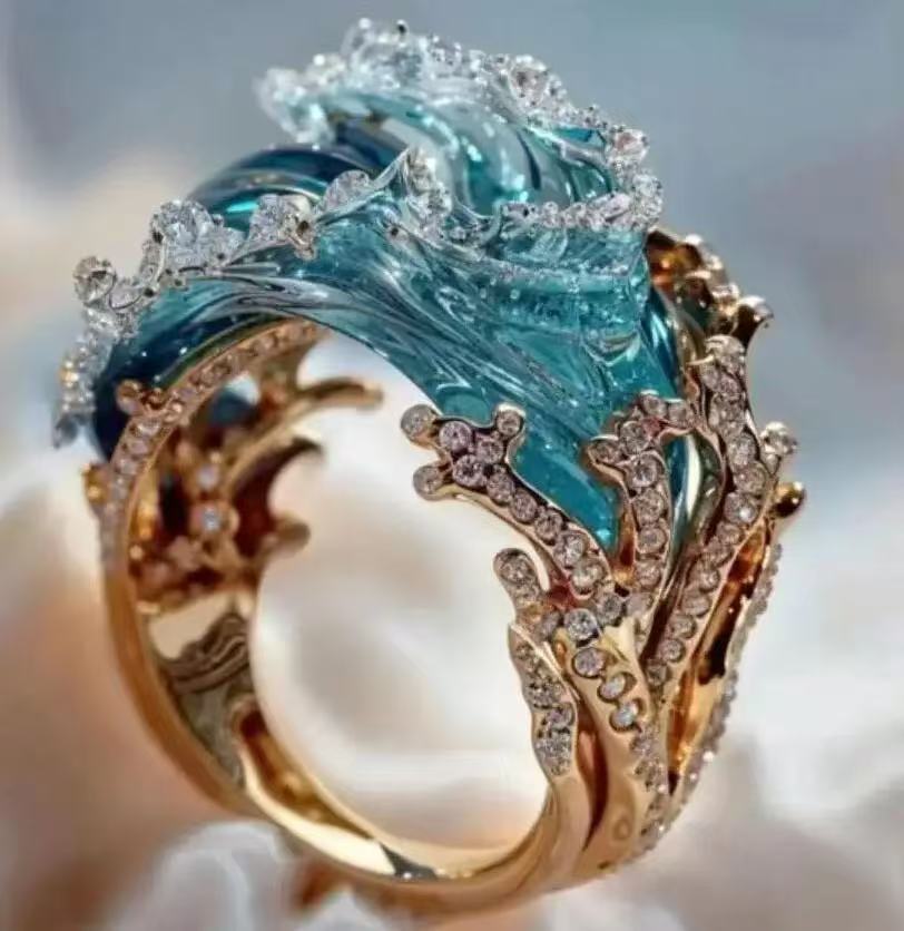 Creative Wave Resin Decoration Jewelry Set