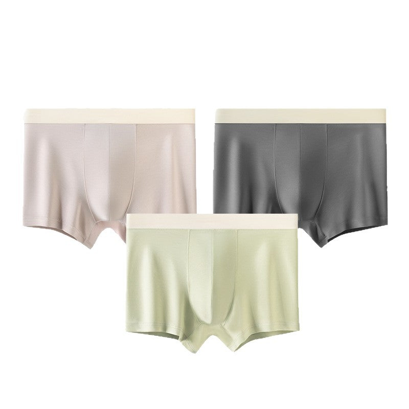 Men's Modal Silk Lining Breathable Seamless Boxer Briefs