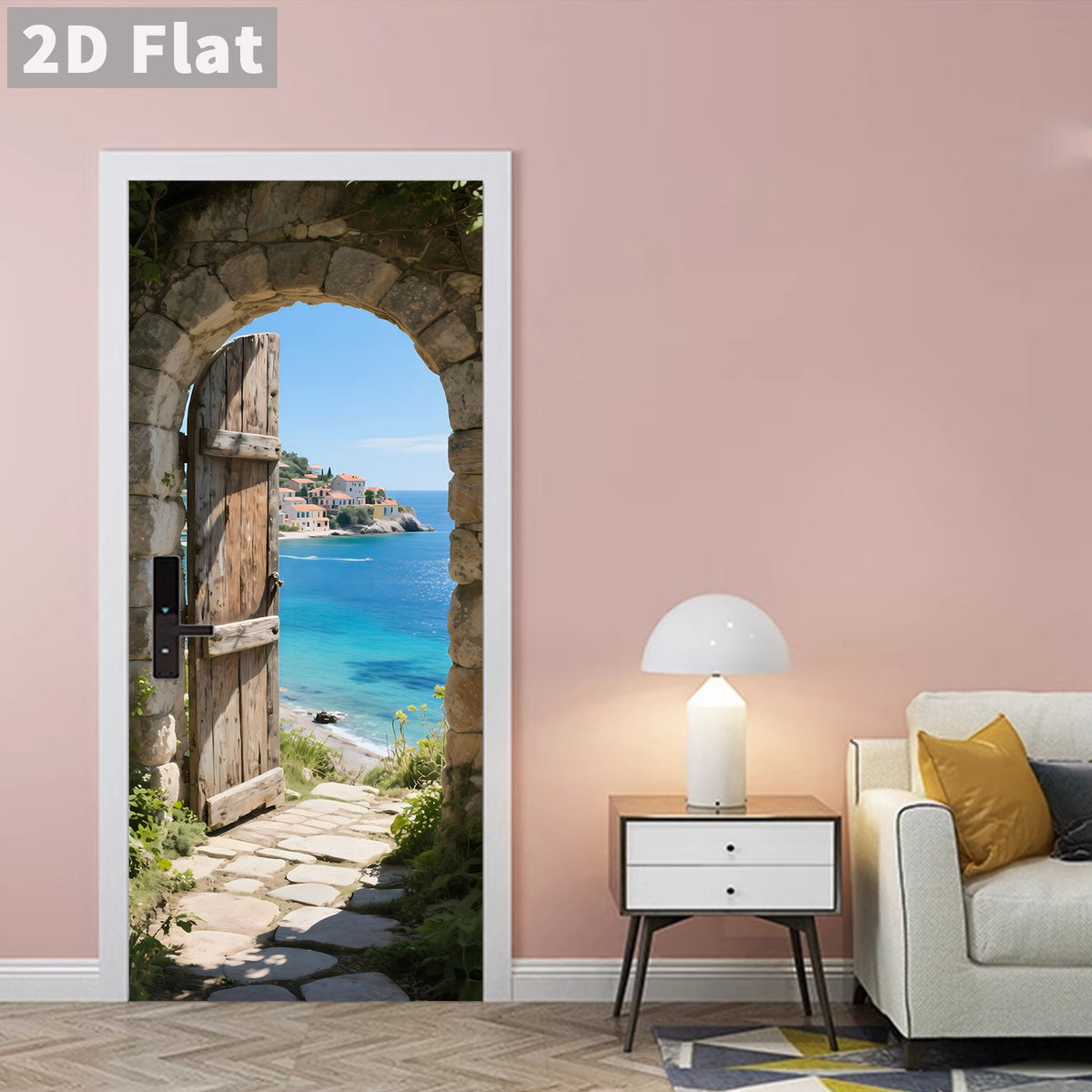 Creative Wooden Door Refurbished Door Stickers Wall Stickers teemdrop