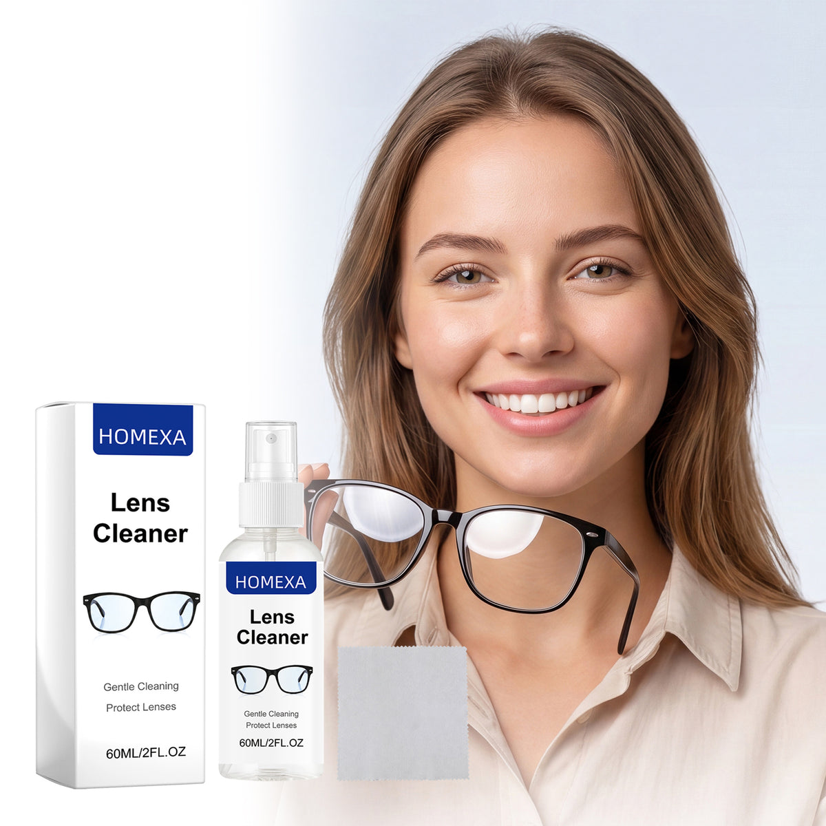 Lens Cleaning Spray Kit with Glasses Cloth