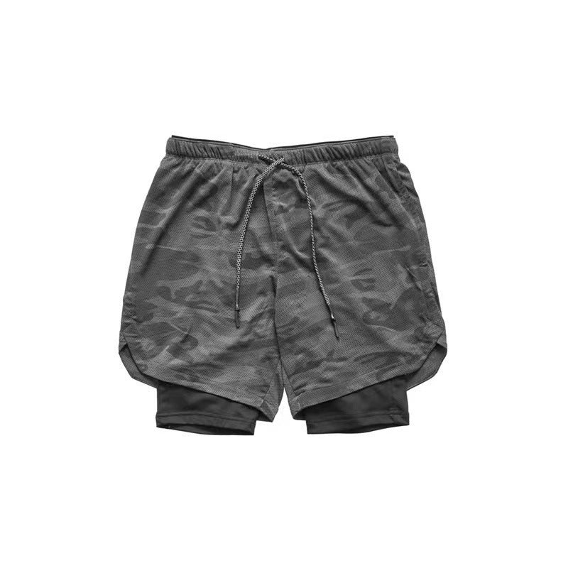 Men's Double Gym Shorts Jogging Quick-Dry