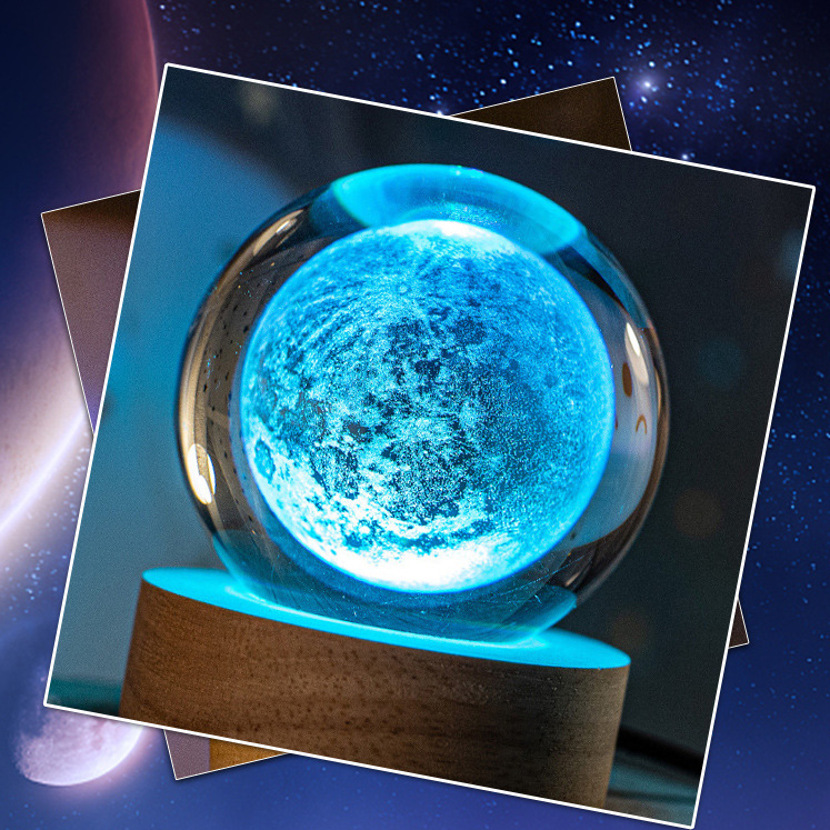 3D Engraved Crystal Ball teemdrop