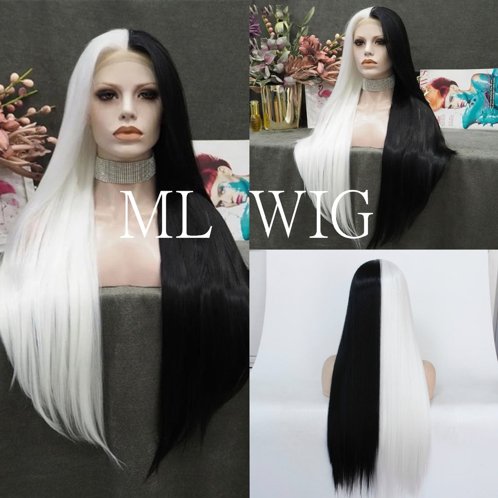 Women's Dual-Tone Long Straight Cosplay Wig