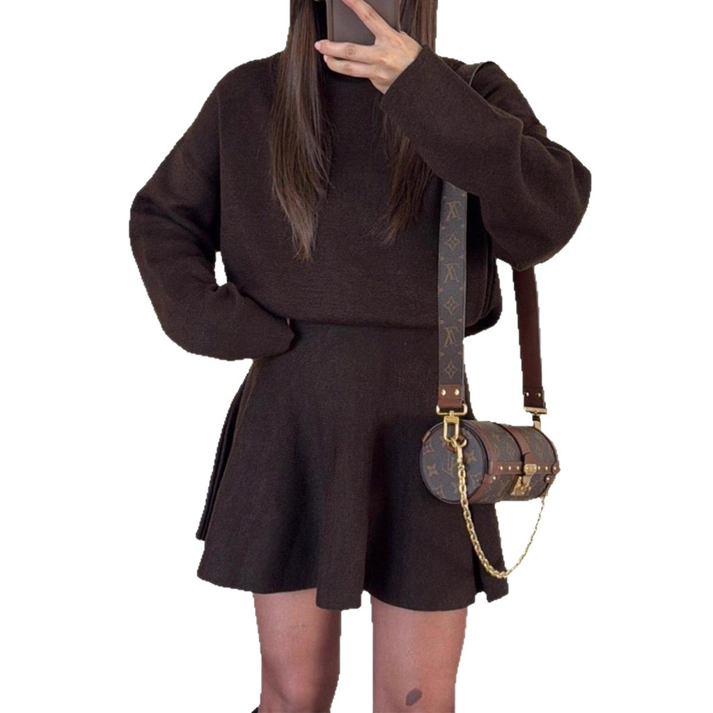 Elegant knitted two-piece sportswear set teemdrop