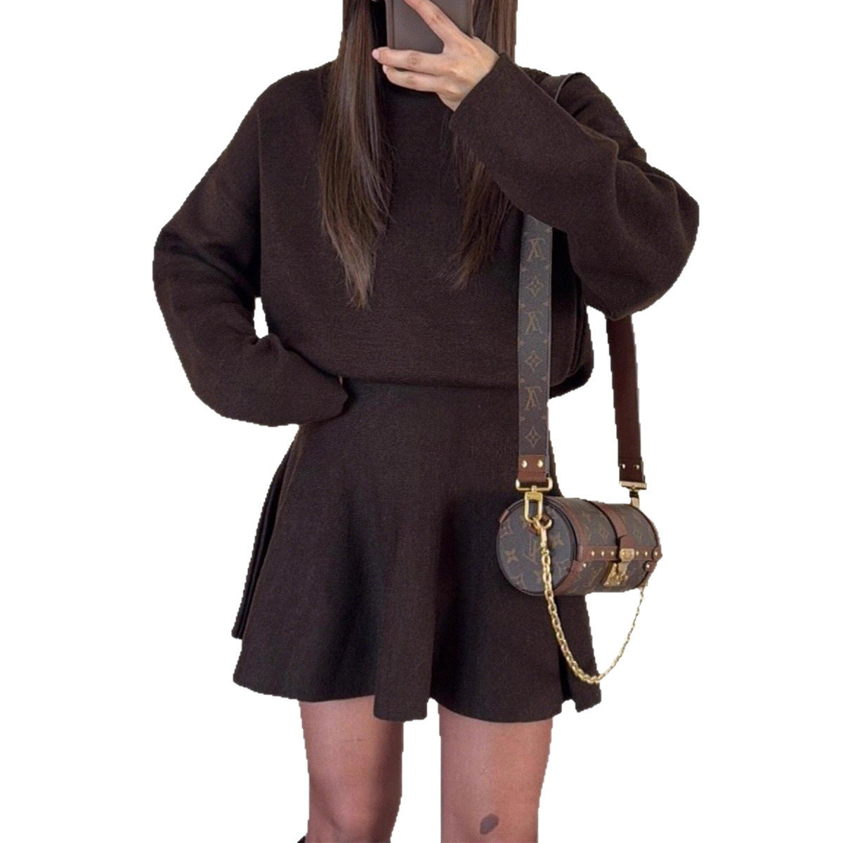 Elegant knitted two-piece sportswear set teemdrop
