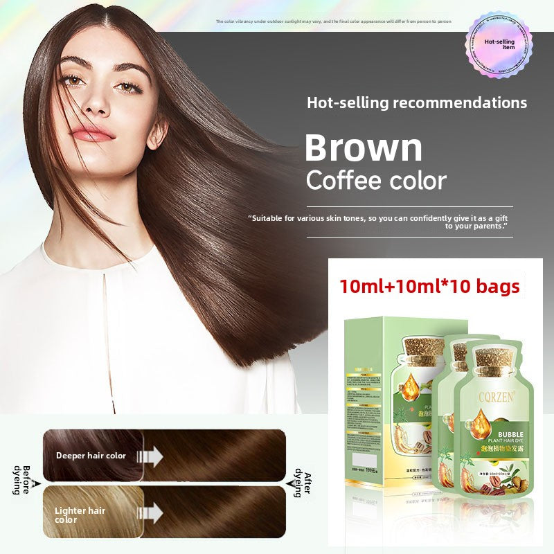 CQRZEN Plant Bubble Hair Dye Foam Temporary Color Unisex Self Application 300ml teemdrop