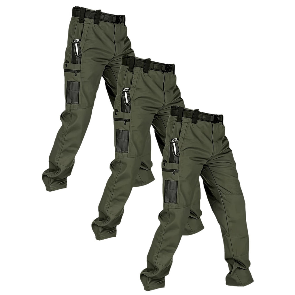 Men's Quick-Dry Tactical Cargo Pants Multi-Pocket Summer Casual Trousers 100% Polyester teemdrop