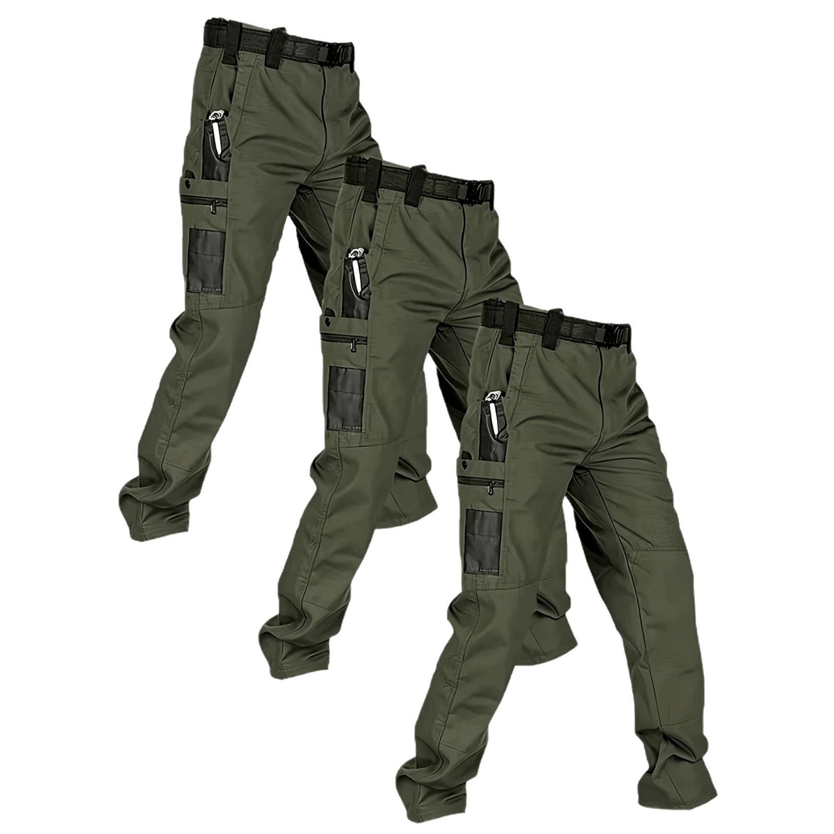 Men's Quick-Dry Tactical Cargo Pants Multi-Pocket Summer Casual Trousers 100% Polyester teemdrop
