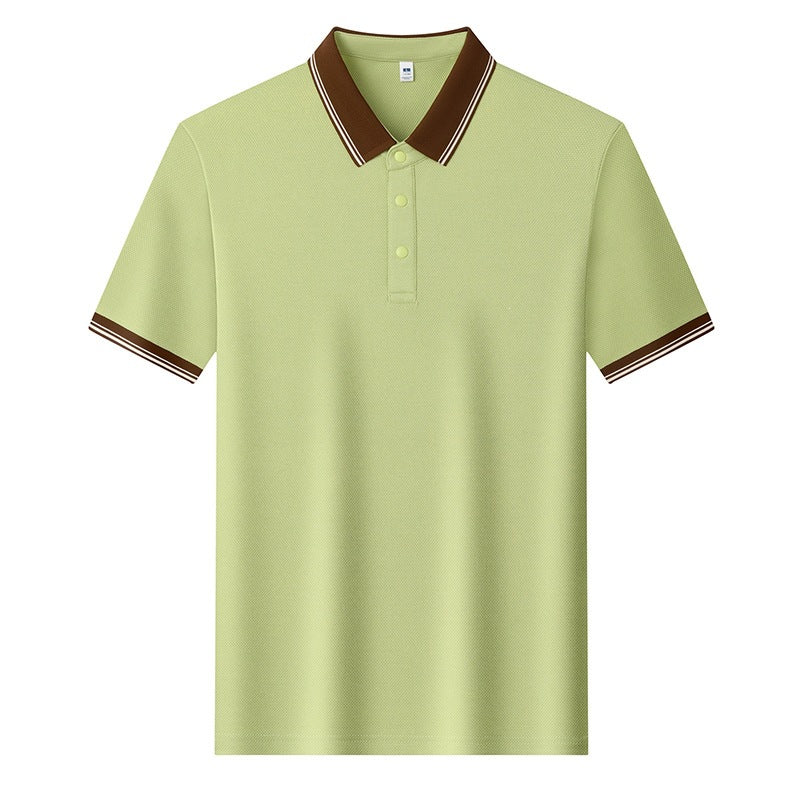 Men's Short Sleeve Polo Shirt Solid Color Lapel Casual Lightweight Summer T-Shirt teemdrop