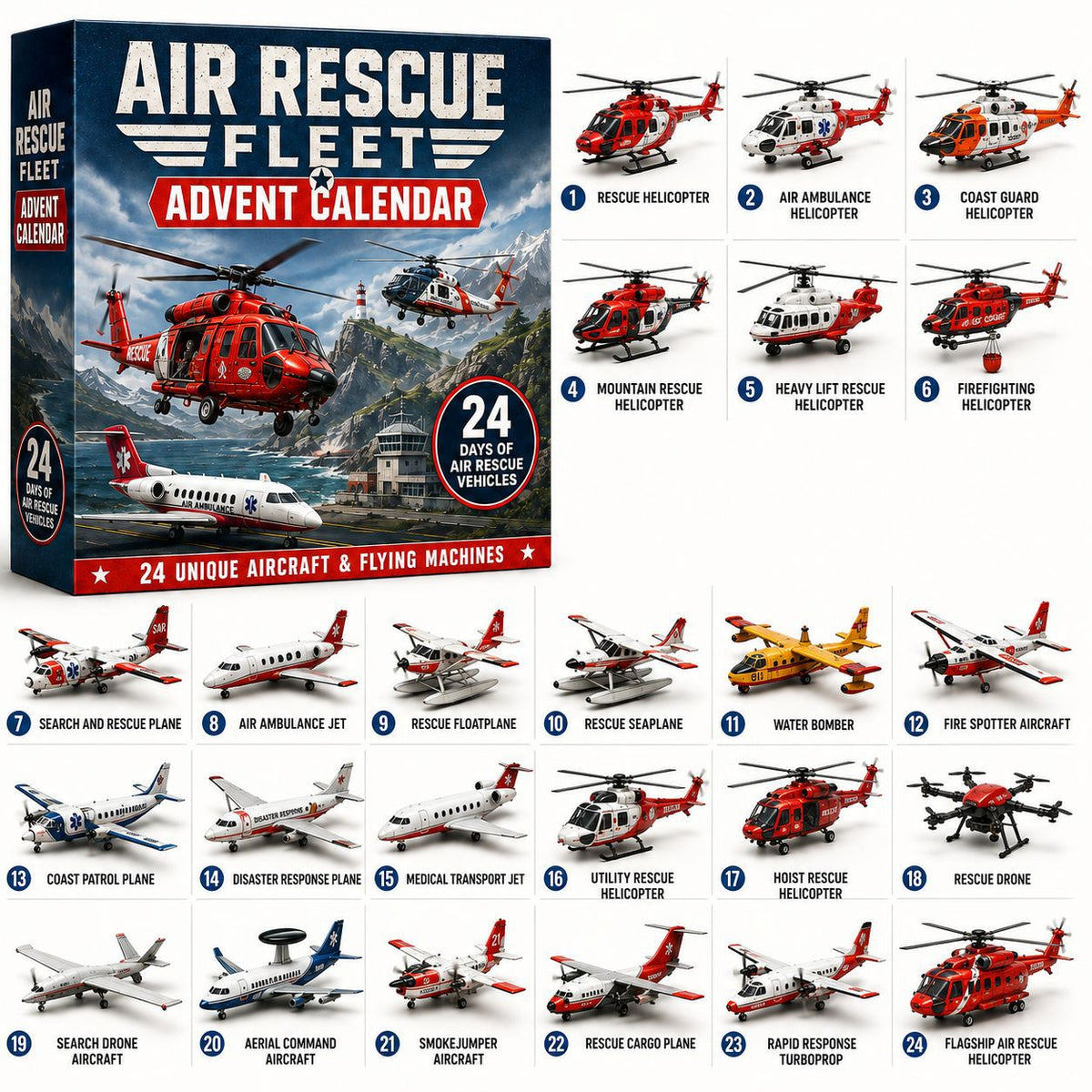 Aircraft Series Blind Box Advent Calendar Christmas Toy