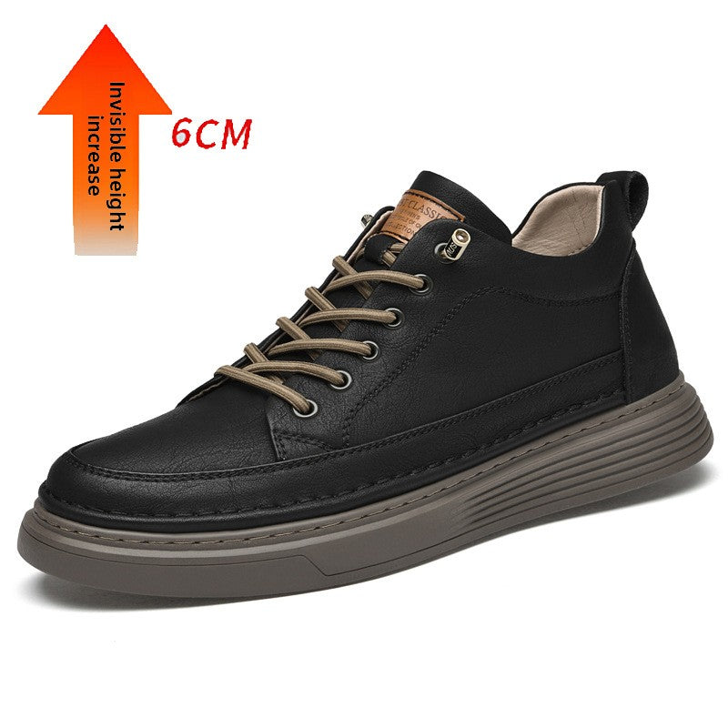 Cowhide platform height-increasing sneakers teemdrop