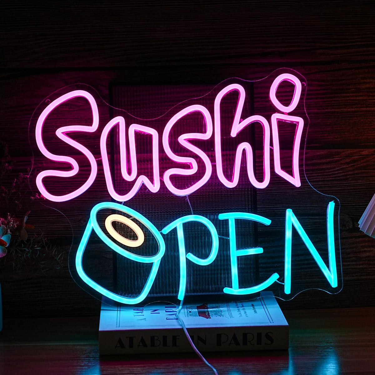 Sushi LED Neon Sign Dimmable Wall Decor Light for Kitchen Home Art Decoration