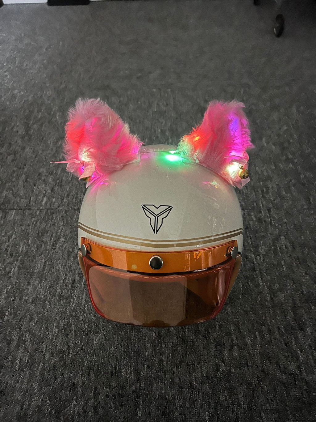 Luminous Plush Fox Ear Helmet Decoration teemdrop