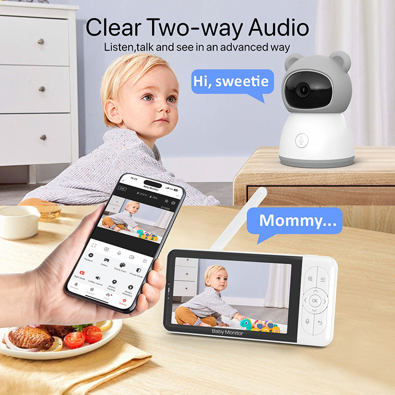 High-definition 5-inch baby monitor for remote monitoring teemdrop