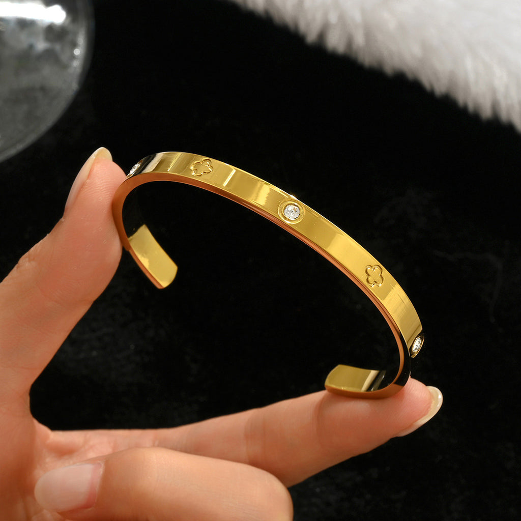 Gold-colored stainless steel bracelet teemdrop