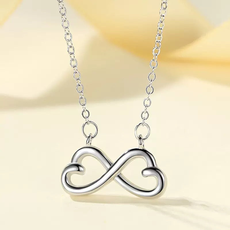 Heart Bowknot Pendant Cross Chain Necklace