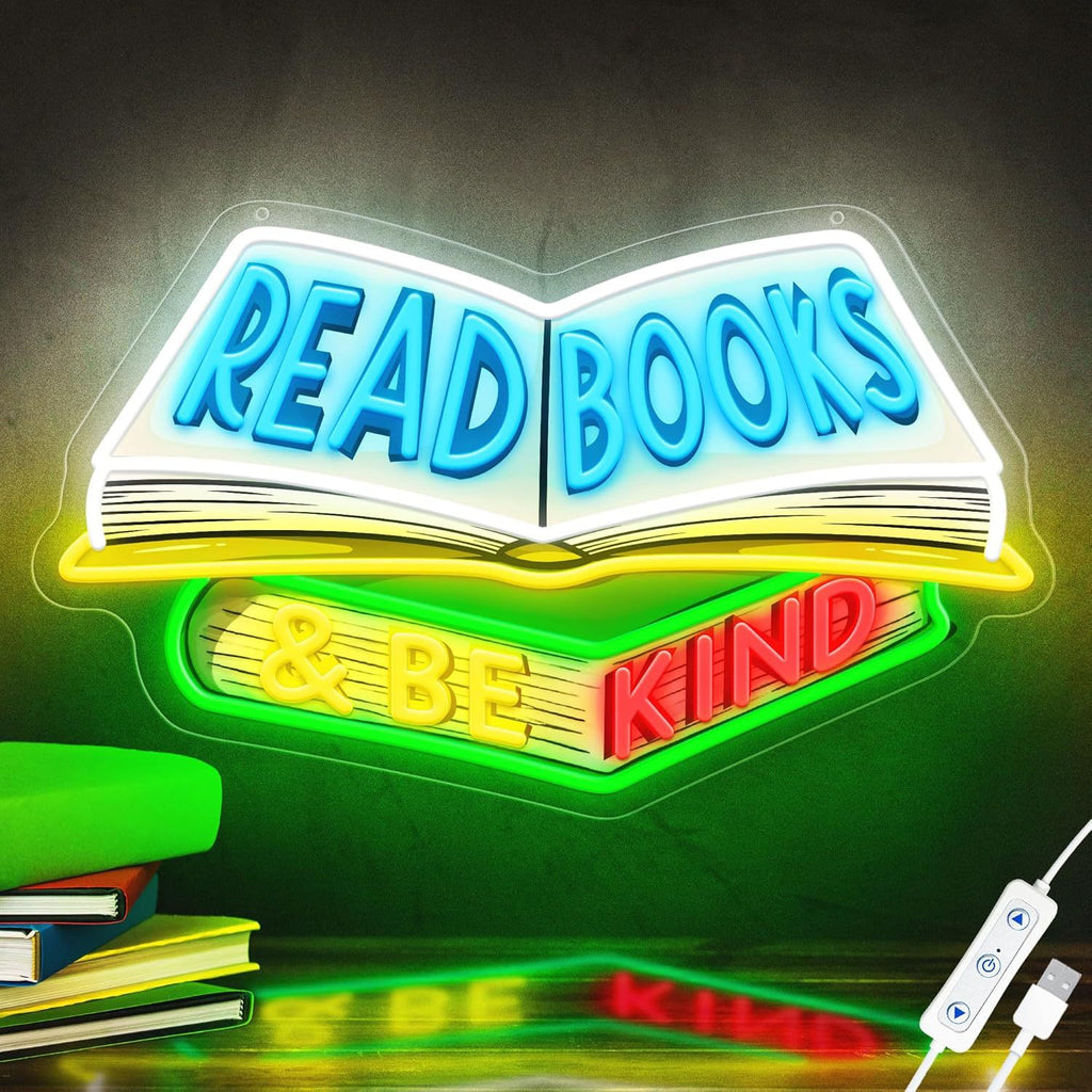 Dimmable LED Reading Neon Sign Wall Decor Light teemdrop
