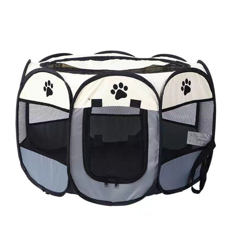 Foldable Octagonal Oxford Pet Playpen Tent Indoor Cat Dog House Bed teemdrop