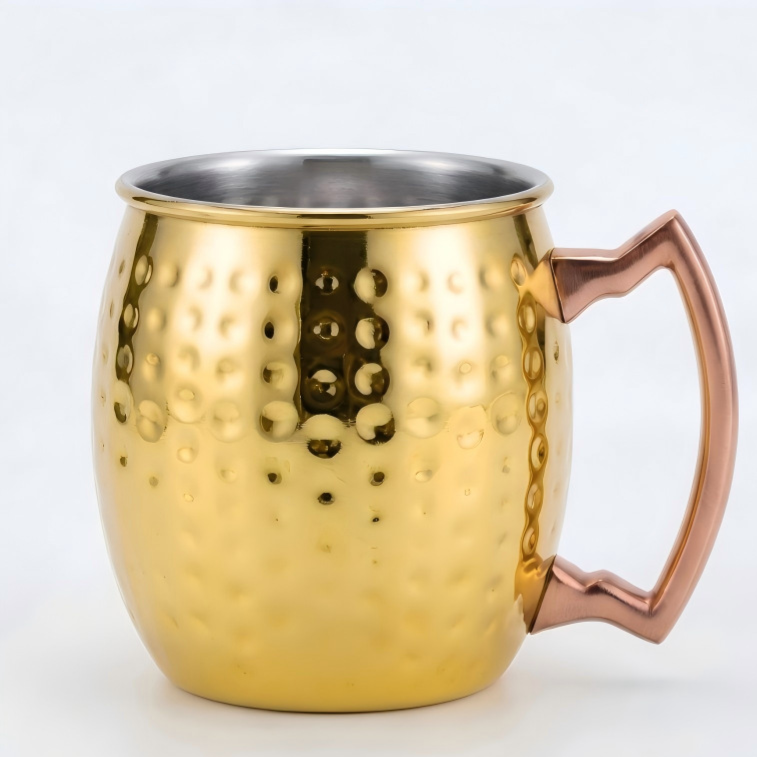 Stainless Steel Hammered Textured Cup