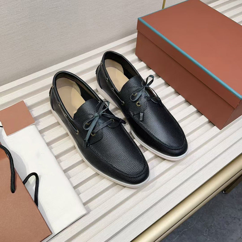 Casual Leather Shoes Simple All-match Fashion Men's Leather Loafers teemdrop