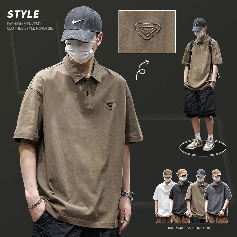 Trendy Black Polo Shirt for Men teemdrop