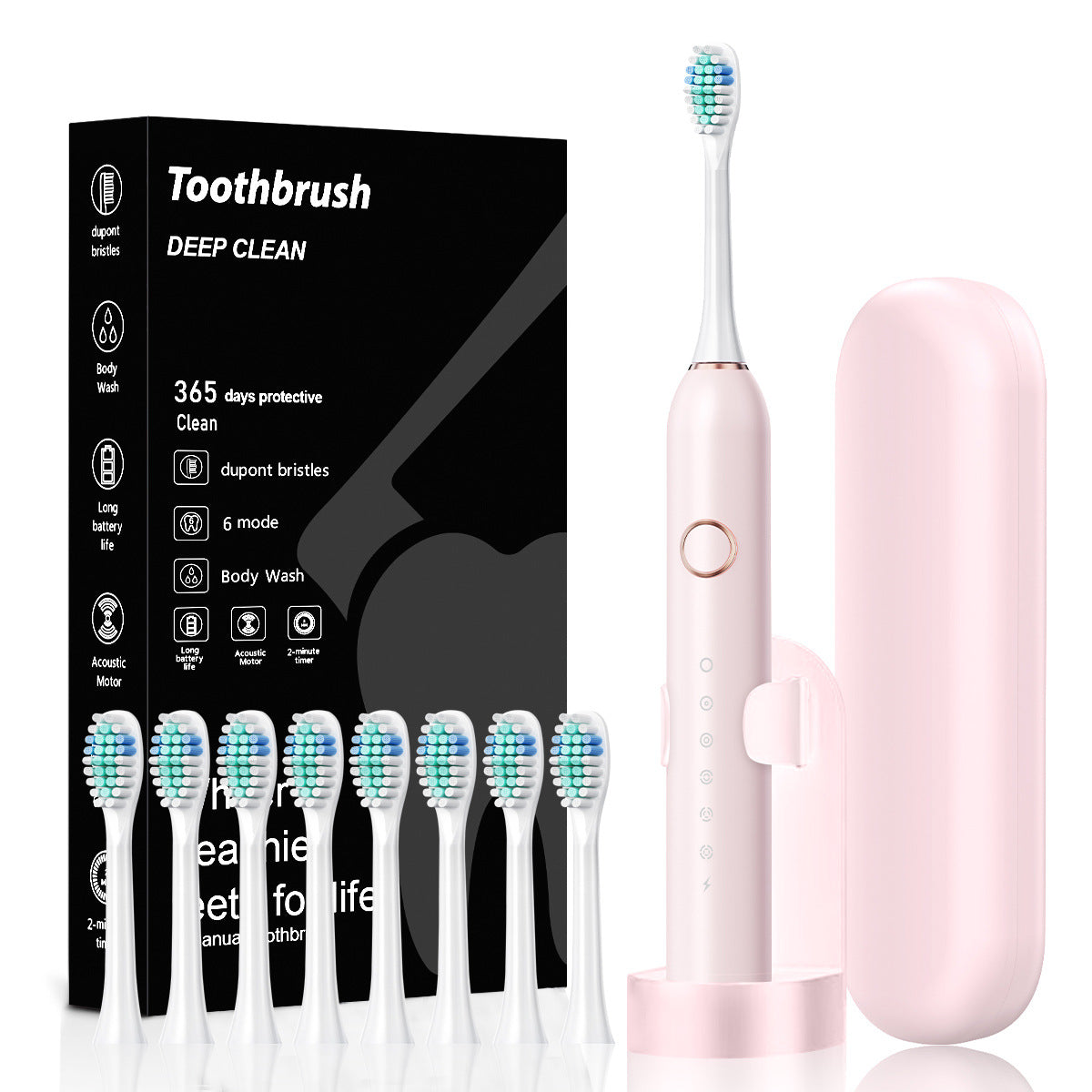 Sonic Electric Toothbrush USB Rechargeable with Soft Bristles and Multi-Speed Settings teemdrop