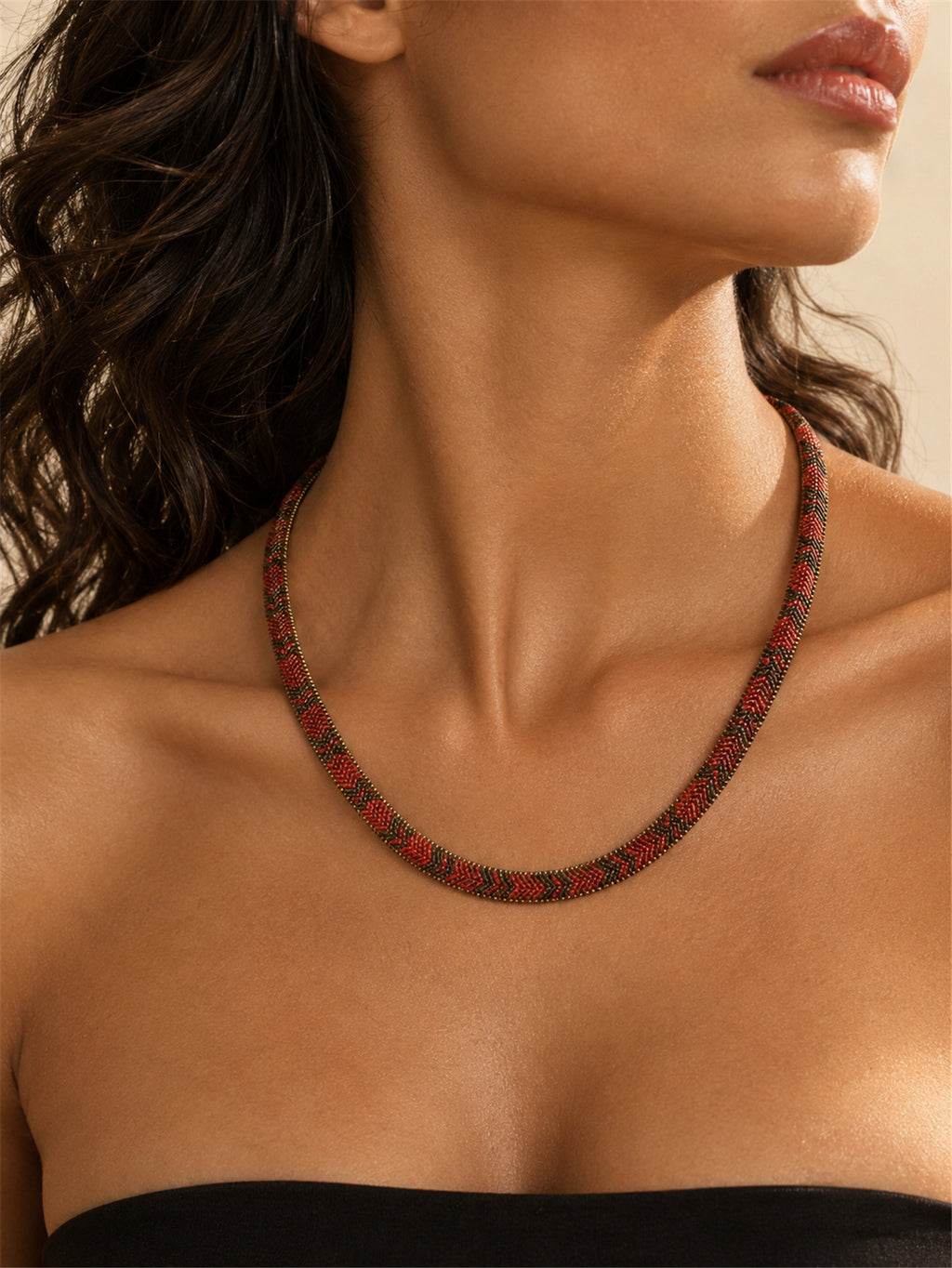 Exaggerated Alloy Snake Bone Chain Necklace Leopard Print Punk Collarbone Chain teemdrop