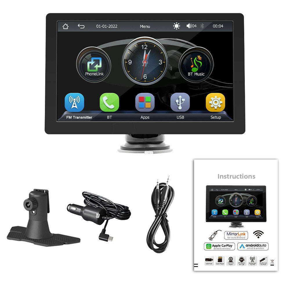 7 inch car radio wired to wireless carplay adapter Dashcam