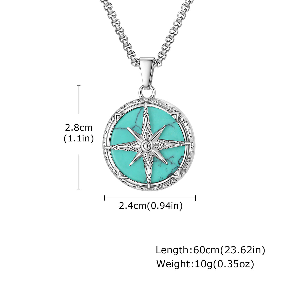 Stainless steel eight-pointed star necklace