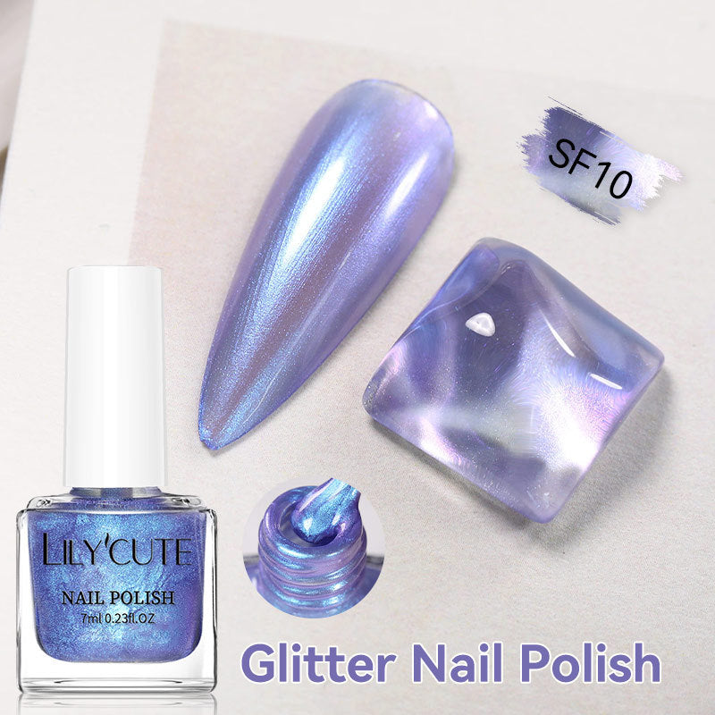 Quick-Dry Metallic High-Color Nail Polish Set 7ml Low Odor Nail Art Lacquer teemdrop