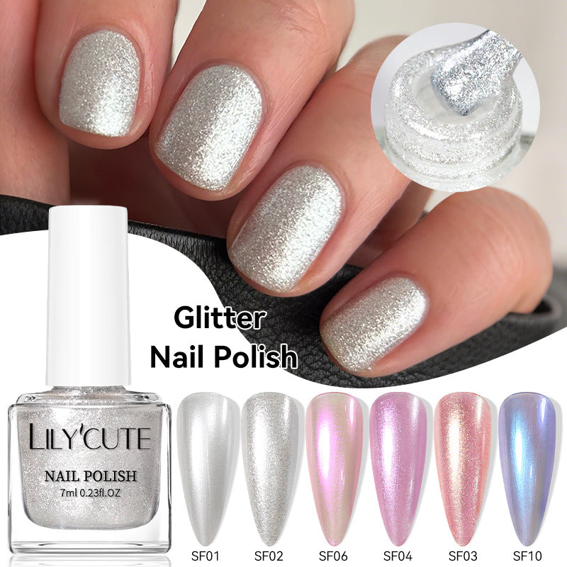 Quick-Dry Metallic High-Color Nail Polish Set 7ml Low Odor Nail Art Lacquer teemdrop
