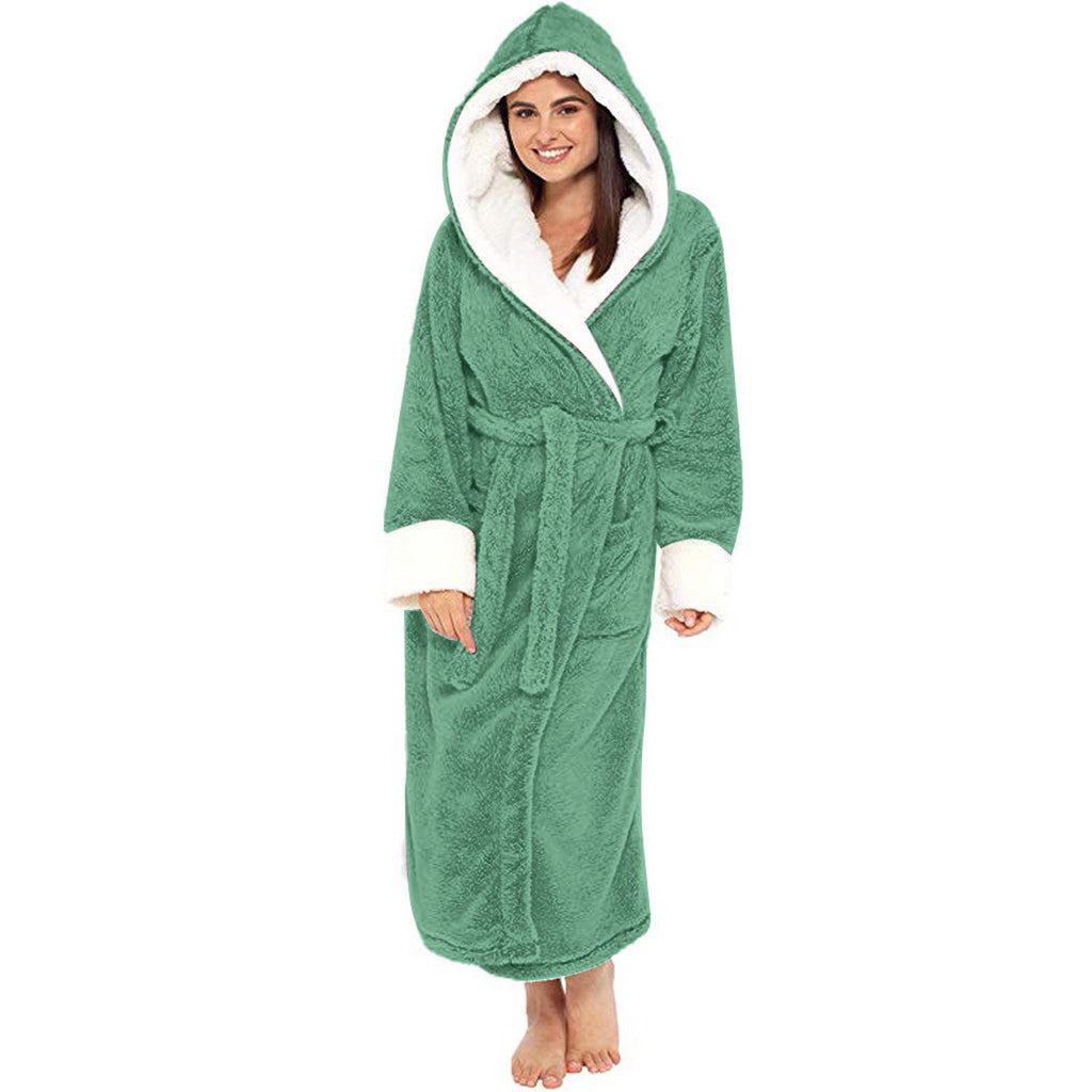 Women's warm fleece-lined wide-leg casual thermal pajamas