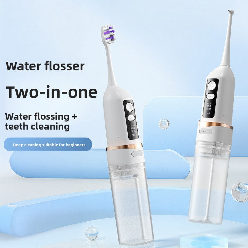 Two-in-one household waterproof ultrasonic toothbrush