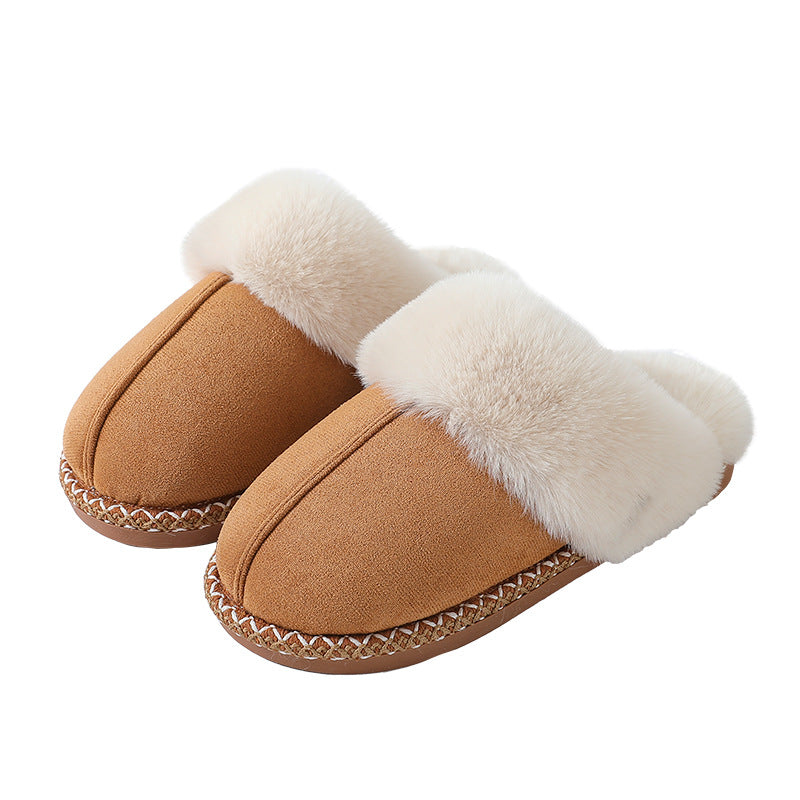 Warm Furry Home Slippers Unisex Anti-Slip Winter Cotton Slippers teemdrop