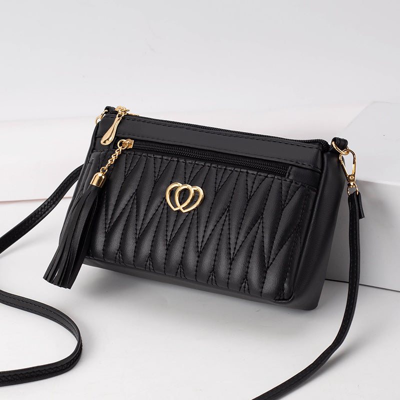 PU Leather Tassel Crossbody Bag