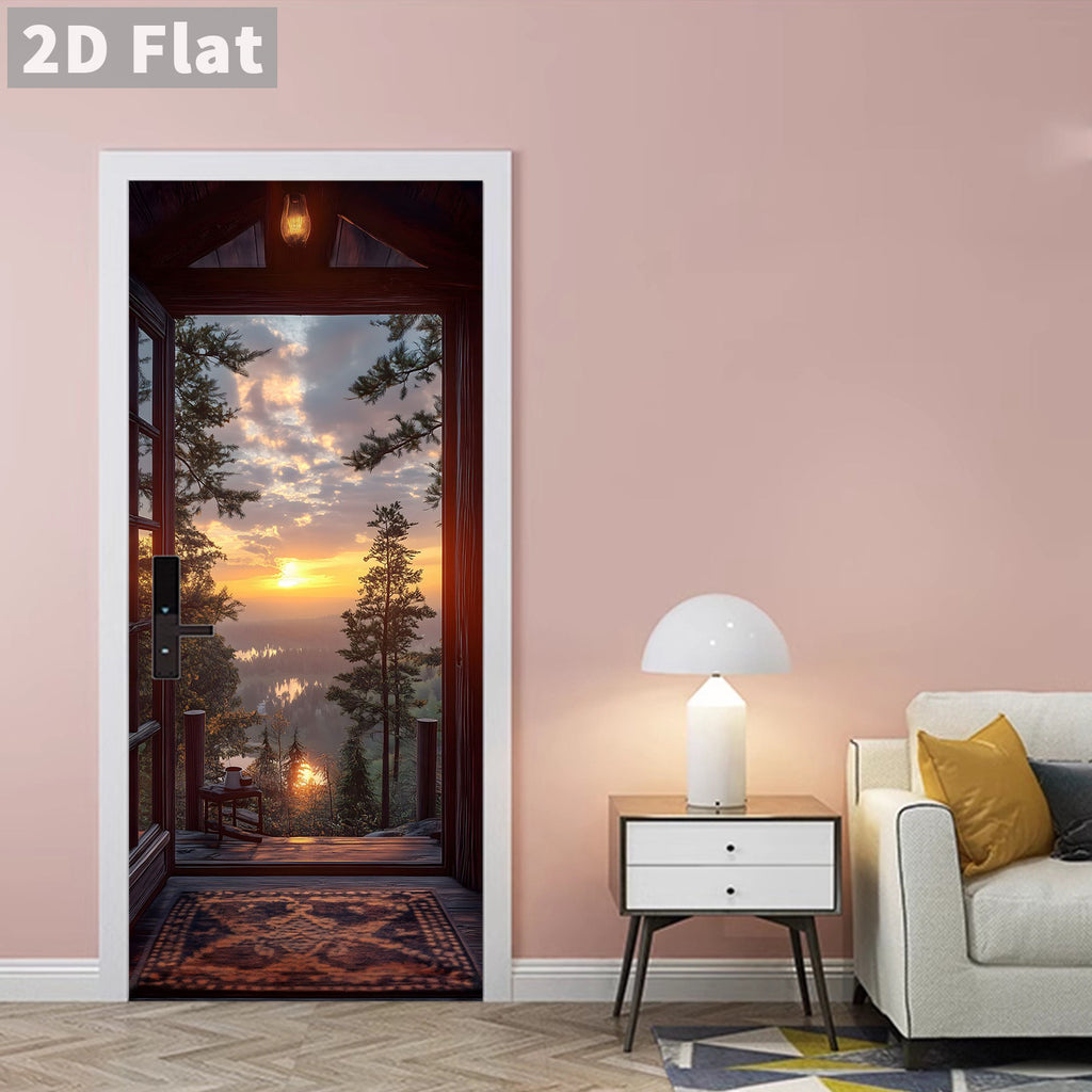 Creative Wooden Door Refurbished Door Stickers Wall Stickers teemdrop