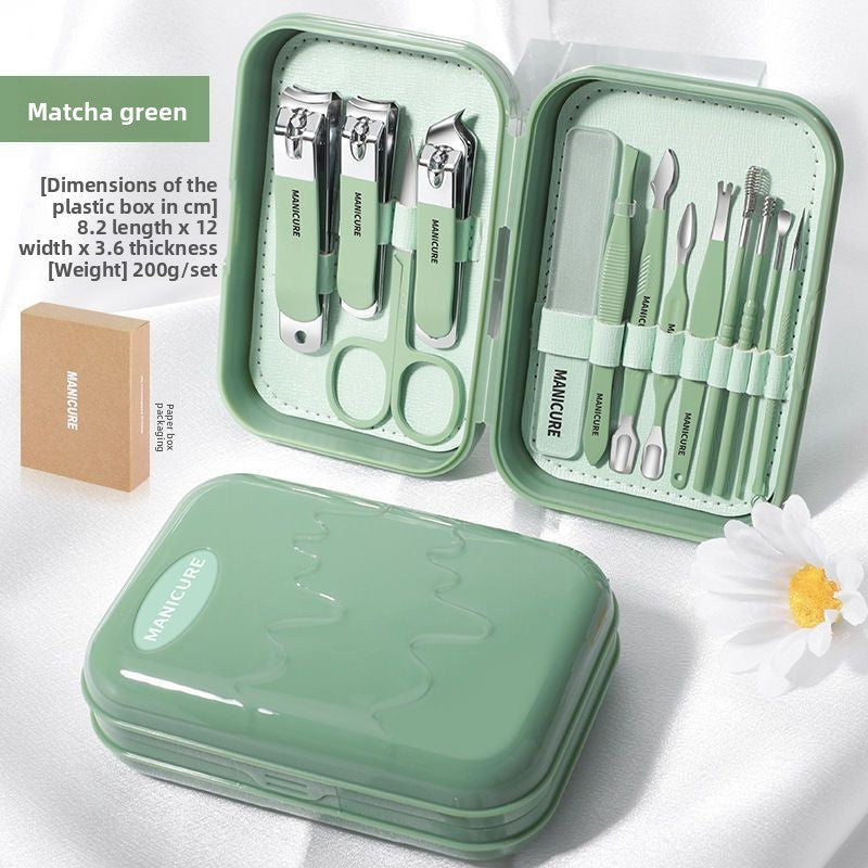 Stainless Steel Nail Clipper Pedicure Ear Care Grooming Kit with Portable Case