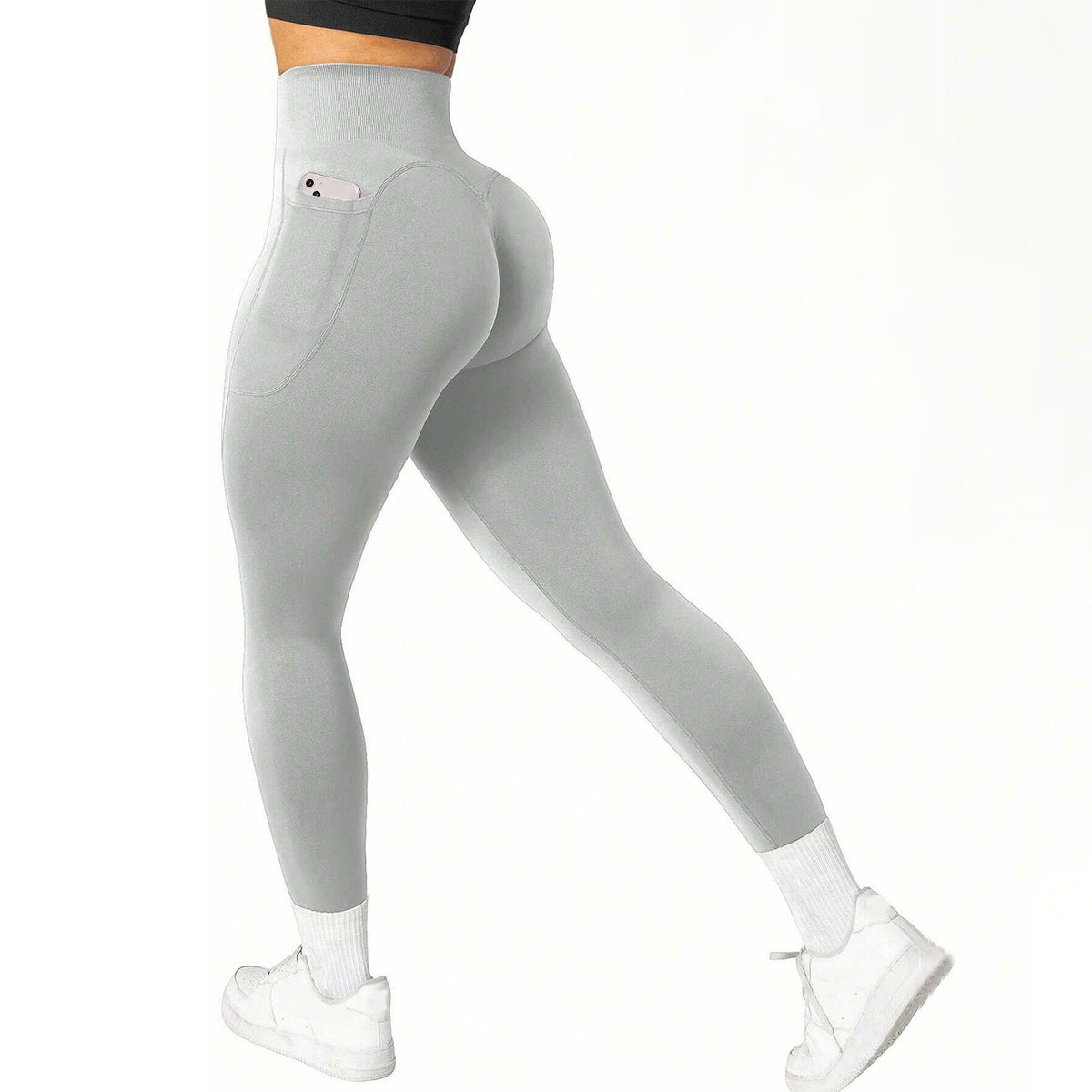 Women's high-waist pocketed athletic leggings