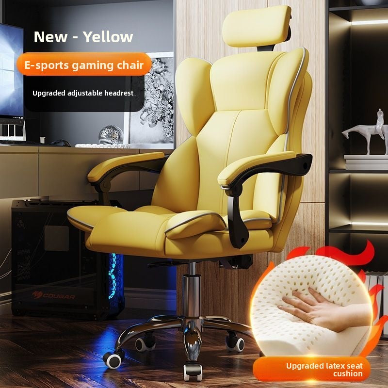 Ergonomic High-Elasticity Foam Computer Chair with Headrest and Footrest