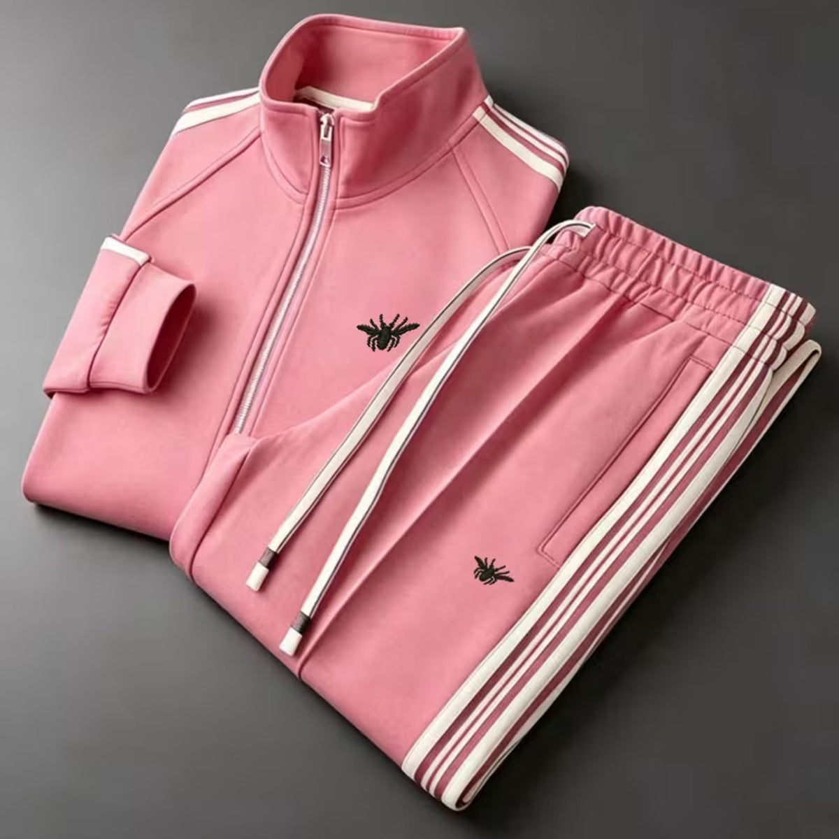 Men's Zip-Up Jacket and Pants Set Digital Print Long Sleeve Tracksuit teemdrop