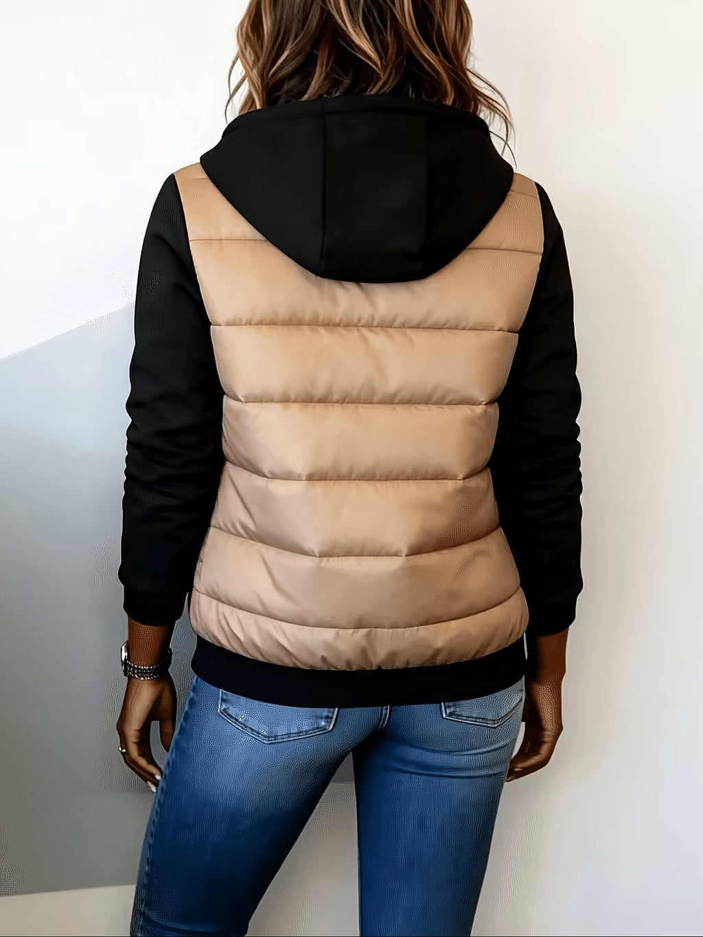 Women's Mid-Length Hooded Fleece-Lined Faux Shearling Coat teemdrop