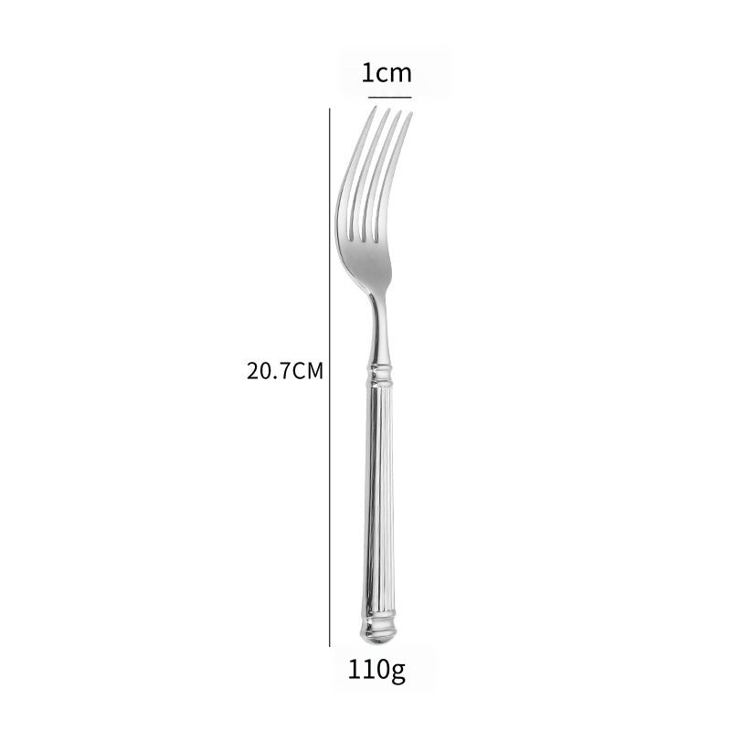 Stainless Steel Western Tableware Knife Fork Spoon Roman Column Design