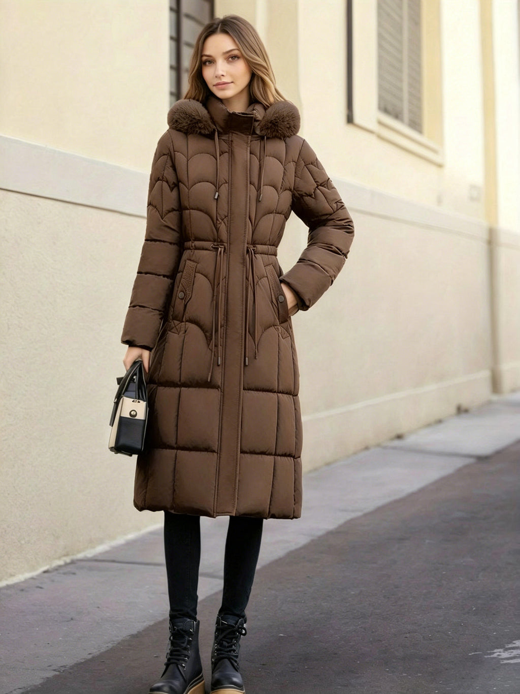 Women's Long Cotton-Padded Coat teemdrop