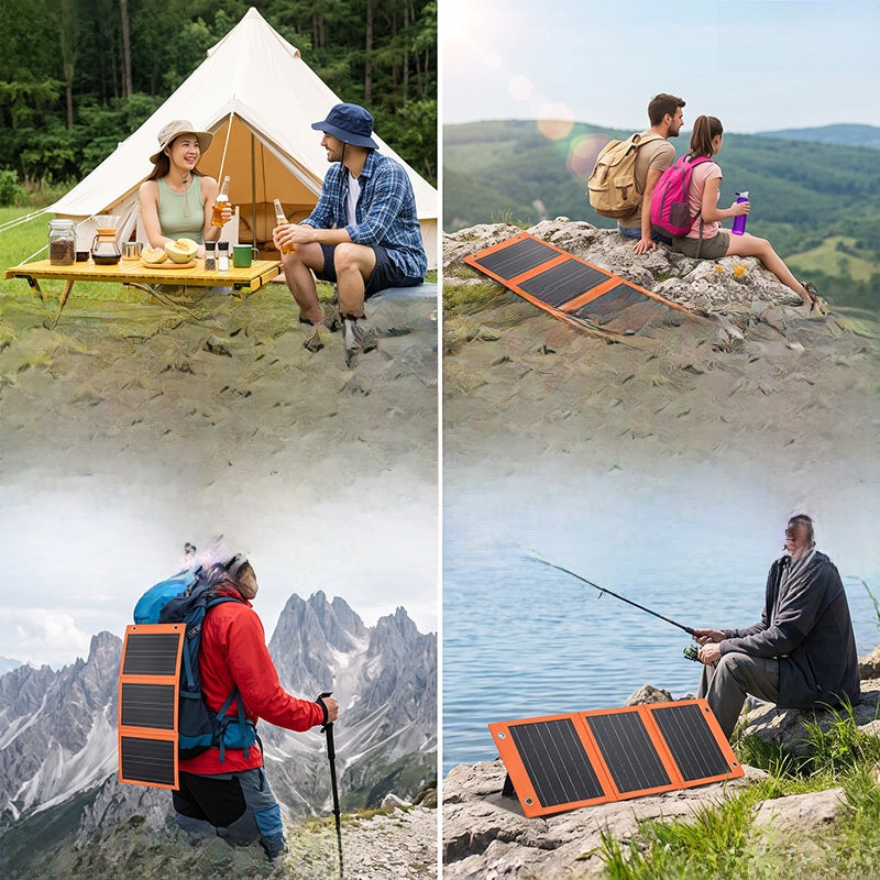 15W Foldable Solar Panel Portable Outdoor Photovoltaic Charger teemdrop
