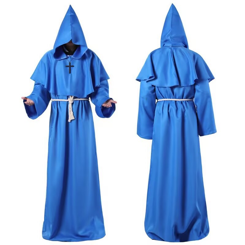Medieval Monk Costume Cloak with Hood