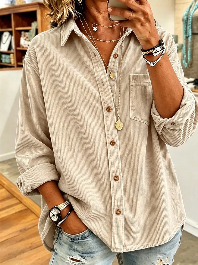 Casual loose-fitting thick shirt teemdrop