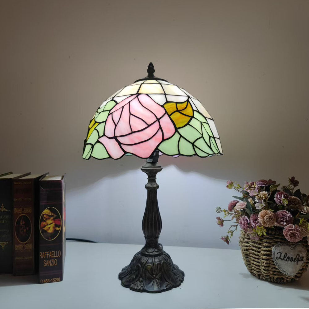 Table lamp stained glass 12 inch handmade lampshade teemdrop
