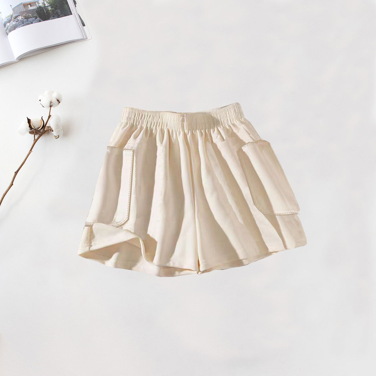 Cotton Home Pants Pajama Pants Women's Summer Shorts Loose Casual Home Outer Wearing Thin Double Pockets