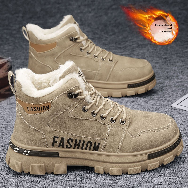 Men's Fleece-Lined Non-Slip Martin Boots
