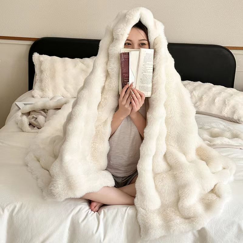 Rabbit blanket thick autumn and winter teemdrop